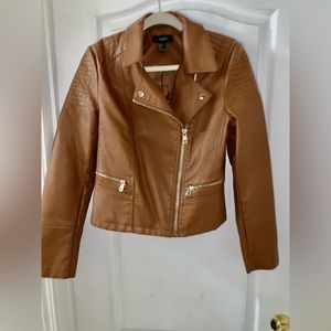 Faux leather biker jacket, barely worn, great condition.